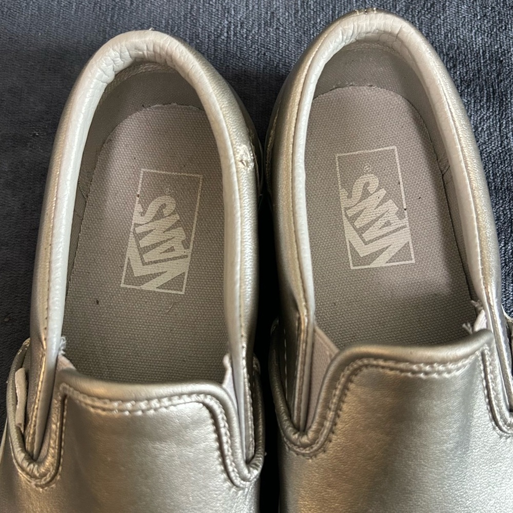 Vans - Silver Slip-Ons - Women’s 8.5 - Picture 5 of 9
